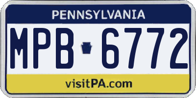 PA license plate MPB6772