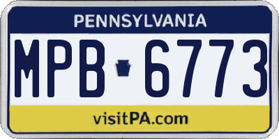 PA license plate MPB6773