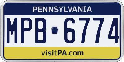 PA license plate MPB6774