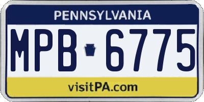 PA license plate MPB6775