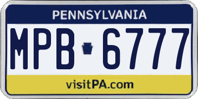 PA license plate MPB6777