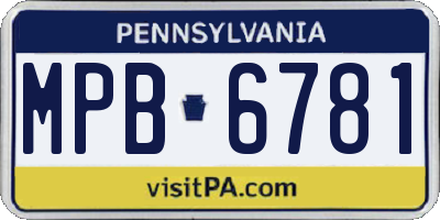 PA license plate MPB6781
