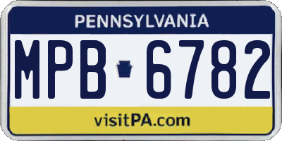 PA license plate MPB6782