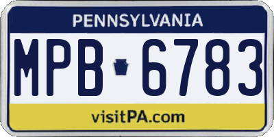 PA license plate MPB6783