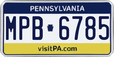 PA license plate MPB6785