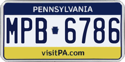 PA license plate MPB6786