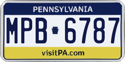 PA license plate MPB6787