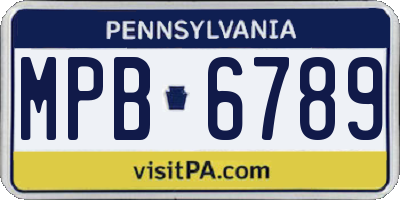 PA license plate MPB6789
