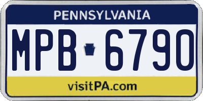 PA license plate MPB6790