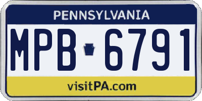 PA license plate MPB6791