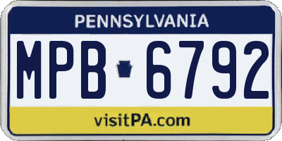 PA license plate MPB6792