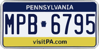 PA license plate MPB6795