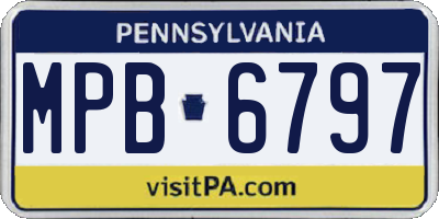 PA license plate MPB6797