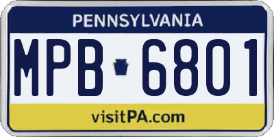 PA license plate MPB6801