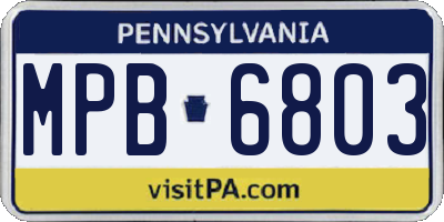 PA license plate MPB6803