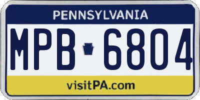 PA license plate MPB6804