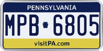 PA license plate MPB6805