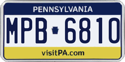 PA license plate MPB6810