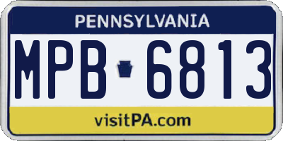 PA license plate MPB6813