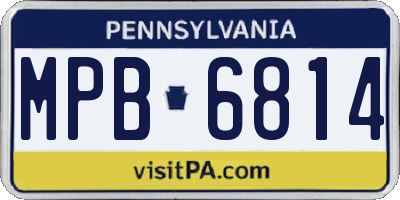 PA license plate MPB6814