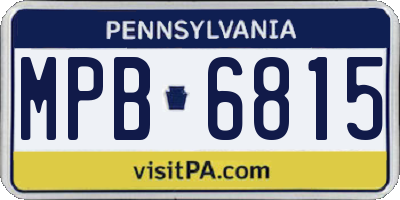 PA license plate MPB6815