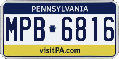 PA license plate MPB6816