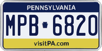 PA license plate MPB6820