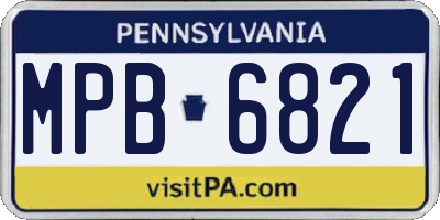 PA license plate MPB6821
