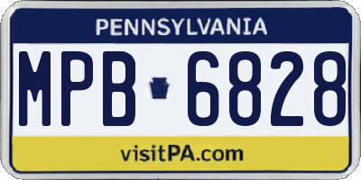 PA license plate MPB6828