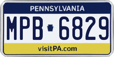 PA license plate MPB6829