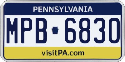 PA license plate MPB6830