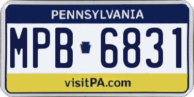 PA license plate MPB6831