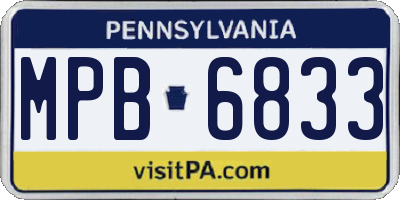 PA license plate MPB6833
