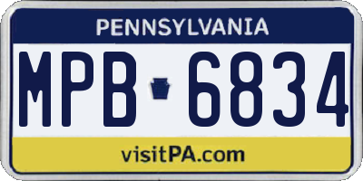 PA license plate MPB6834