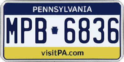 PA license plate MPB6836