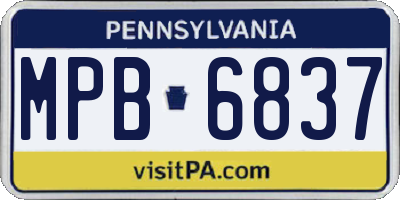 PA license plate MPB6837