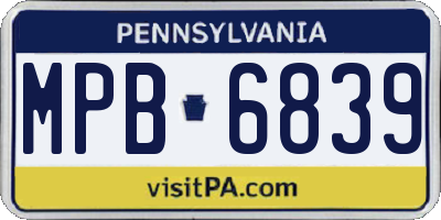 PA license plate MPB6839