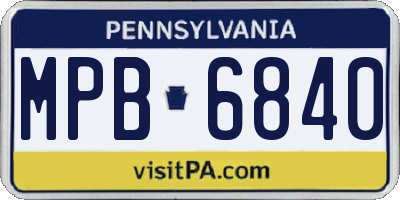 PA license plate MPB6840