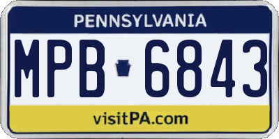 PA license plate MPB6843
