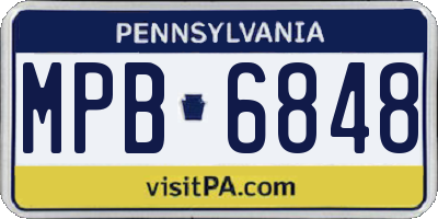 PA license plate MPB6848