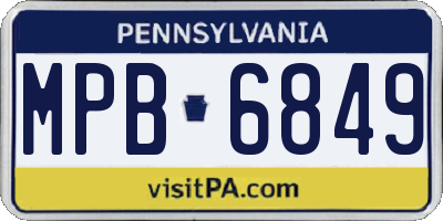 PA license plate MPB6849