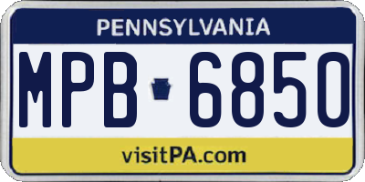 PA license plate MPB6850