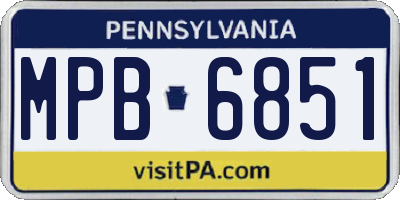 PA license plate MPB6851