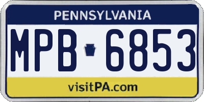 PA license plate MPB6853