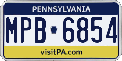 PA license plate MPB6854