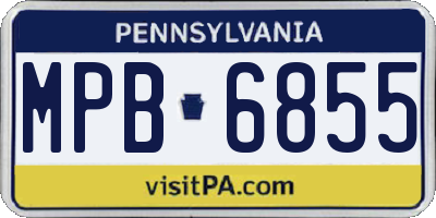 PA license plate MPB6855