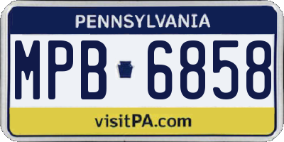 PA license plate MPB6858