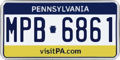 PA license plate MPB6861