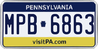 PA license plate MPB6863