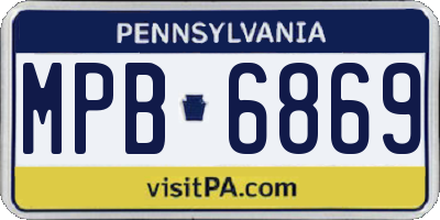 PA license plate MPB6869